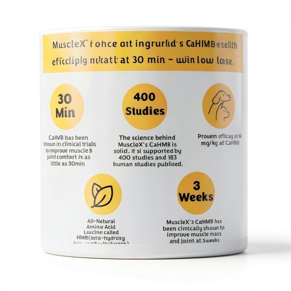 MuscleX Canine Muscle Formula – 300 mg CaHMB Vitamin D3 (90 Caps)-4