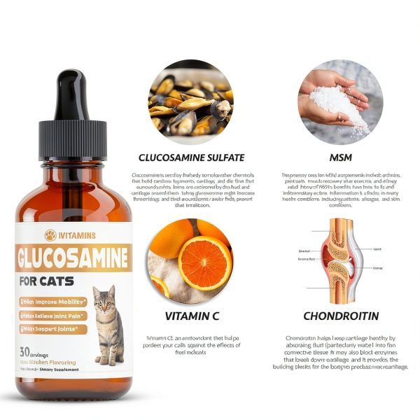 Glucosamine for Cats iVitamins 1 fl oz Chicken Flavor-6